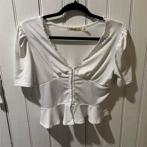 White Corset Style T-shirt